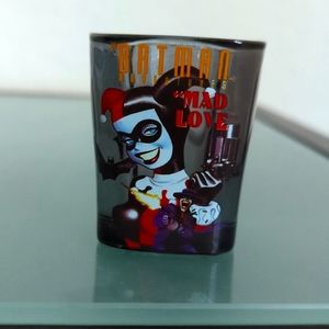 Rare Batman Collectible Shot Glass DC Comics Harley Quinn Mad Love